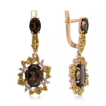 Серебряные серьги с самоцветами