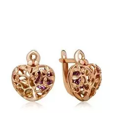 Серебряные серьги с самоцветами