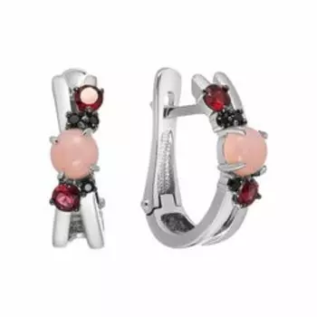 Серебряные серьги с самоцветами