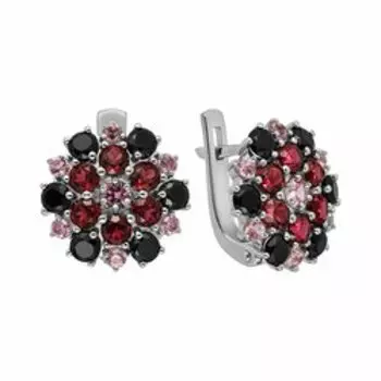 Серебряные серьги с самоцветами