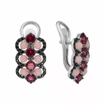 Серебряные серьги с самоцветами