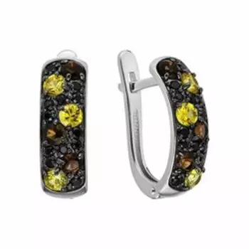 Серебряные серьги с самоцветами