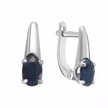 Серебряные серьги с сапфирами