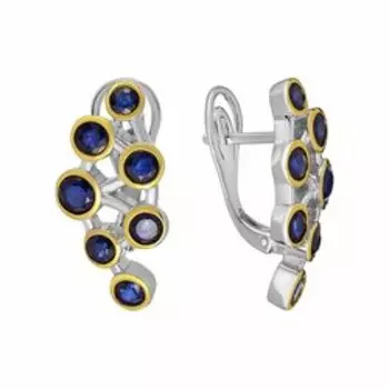 Серебряные серьги с сапфирами