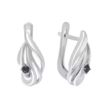 Серебряные серьги с сапфирами