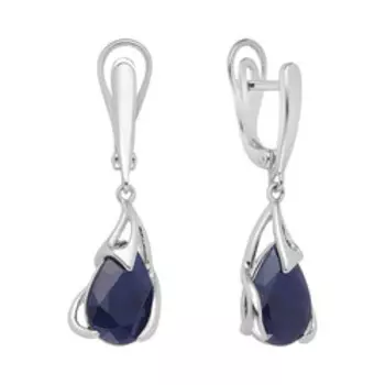 Серебряные серьги с сапфирами