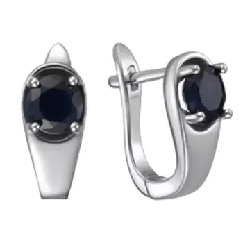 Серебряные серьги с сапфирами