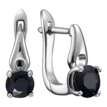 Серебряные серьги с сапфирами