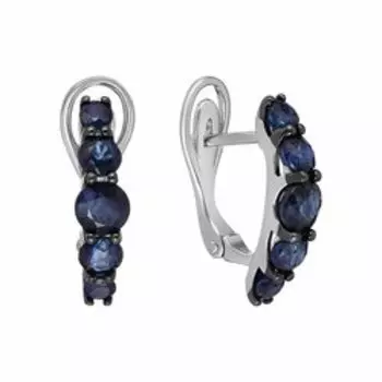 Серебряные серьги с сапфирами
