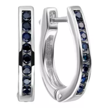 Серебряные серьги с сапфирами