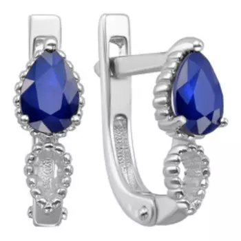 Серебряные серьги с сапфирами