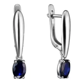 Серебряные серьги с сапфирами