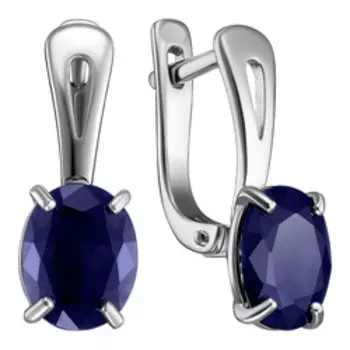 Серебряные серьги с сапфирами
