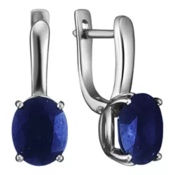 Серебряные серьги с сапфирами