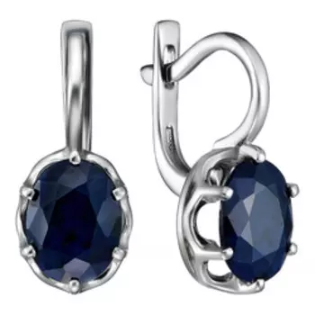 Серебряные серьги с сапфирами