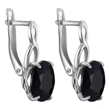 Серебряные серьги с сапфирами