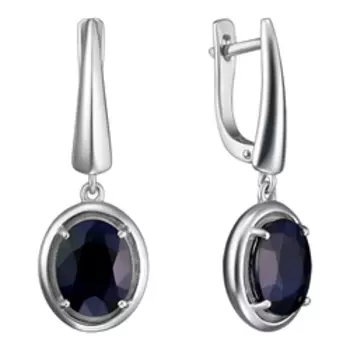 Серебряные серьги с сапфирами