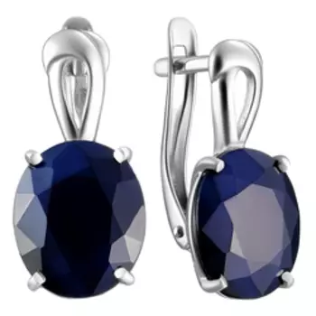 Серебряные серьги с сапфирами