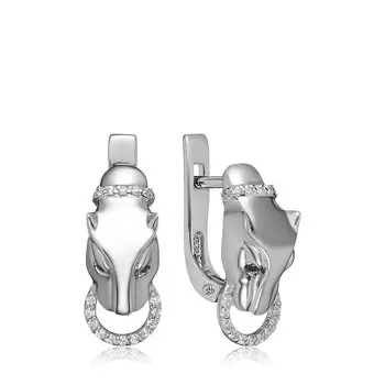 Серебряные серьги с сапфирами