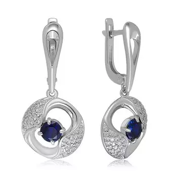 Серебряные серьги с сапфирами