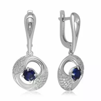 Серебряные серьги с сапфирами