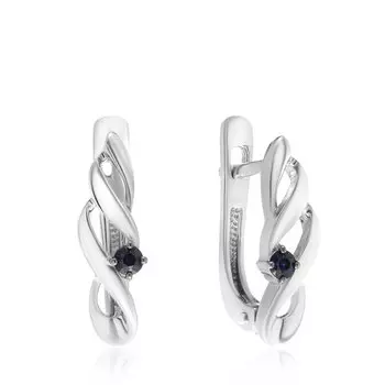 Серебряные серьги с сапфирами