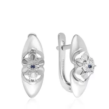 Серебряные серьги с сапфирами