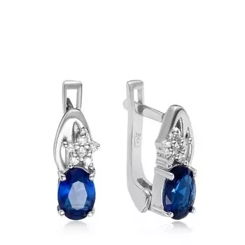 Серебряные серьги с сапфирами