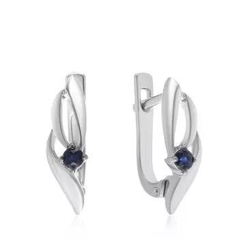 Серебряные серьги с сапфирами