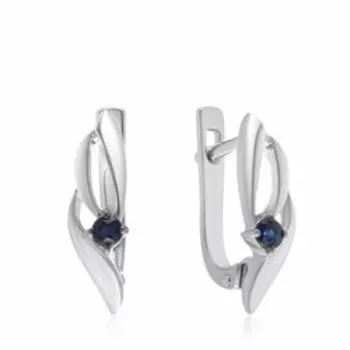 Серебряные серьги с сапфирами