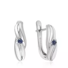 Серебряные серьги с сапфирами