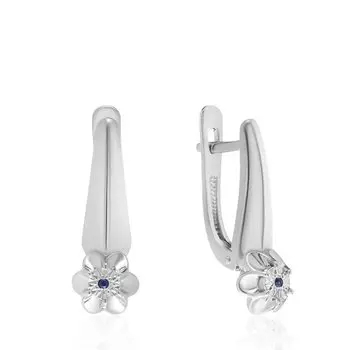 Серебряные серьги с сапфирами