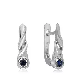 Серебряные серьги с сапфирами