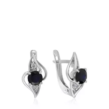 Серебряные серьги с сапфирами