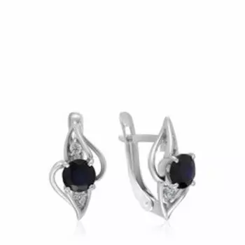 Серебряные серьги с сапфирами