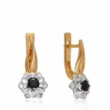 Серебряные серьги с сапфирами "Цветок"