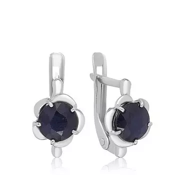 Серебряные серьги с сапфирами