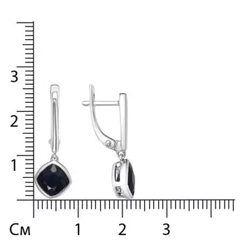 Серебряные серьги с сапфирами