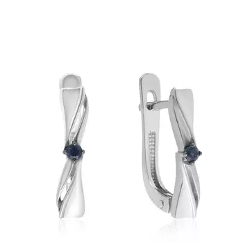 Серебряные серьги с сапфирами
