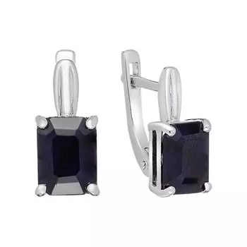 Серебряные серьги с сапфирами