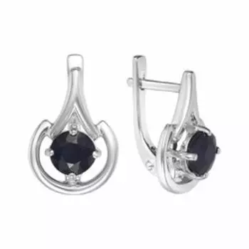 Серебряные серьги с сапфирами