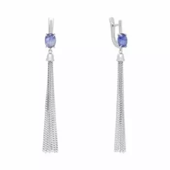 Серебряные серьги с сапфирами