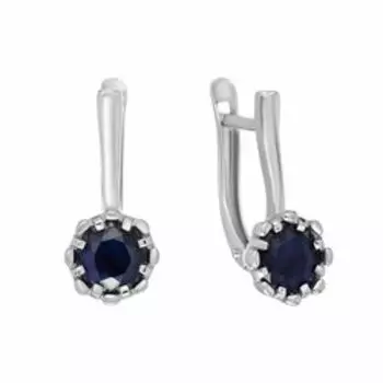Серебряные серьги с сапфирами
