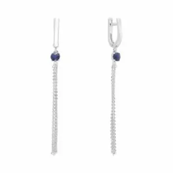 Серебряные серьги с сапфирами