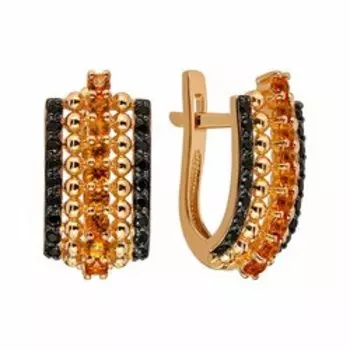 Серебряные серьги с сапфирами и шпинелью