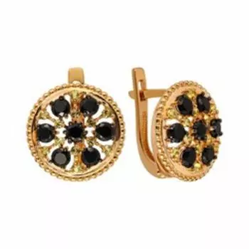 Серебряные серьги с сапфирами и шпинелью