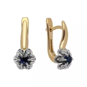 Серебряные серьги с сапфирами и топазами