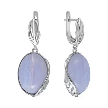 Серебряные серьги с сапфиринами