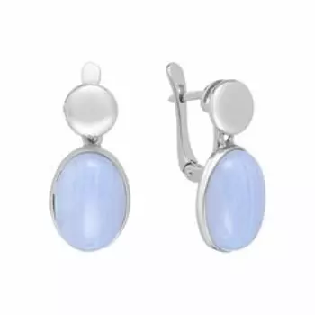 Серебряные серьги с сапфирином