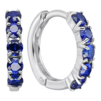 Серебряные серьги с сапфировыми корундами